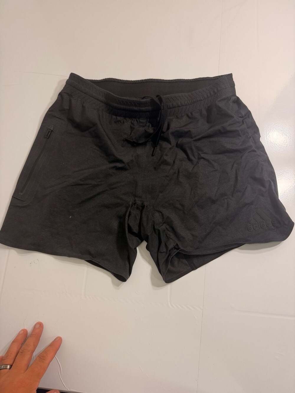 Adidas Climalite Black Shorts with Zipper Pocket, Size S